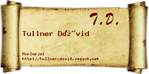 Tullner Dávid névjegykártya