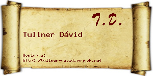 Tullner Dávid névjegykártya